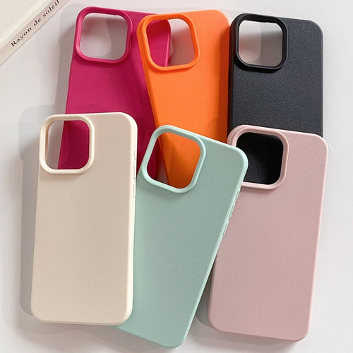 Leather Shockproof Soft TPU Phone Case For iPhone