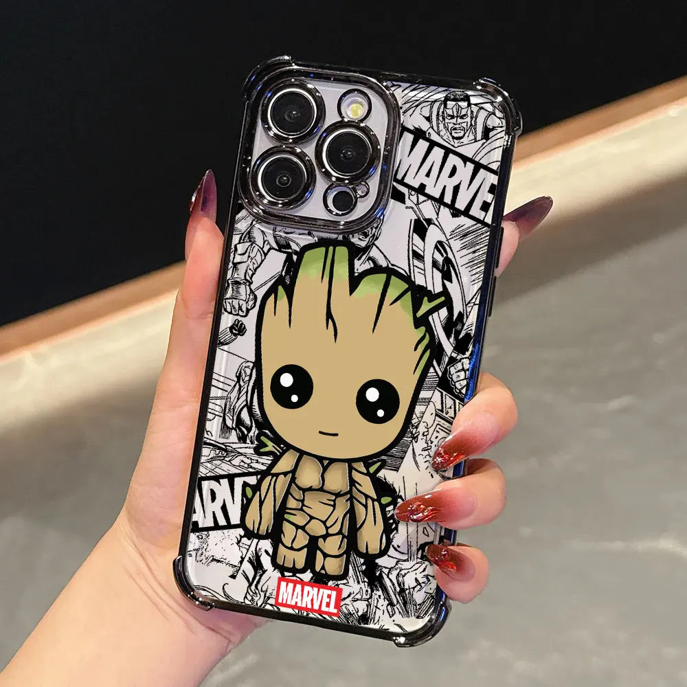 Marvel Groot Rocket Raccoon Cute Shockproof Case For iPhone