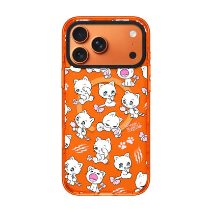 Cartoon Rabbits Pink Hearts Acrylic Phone Cover For IPhone