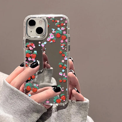 Cute Cherry Mirror Phone Case For iPhone