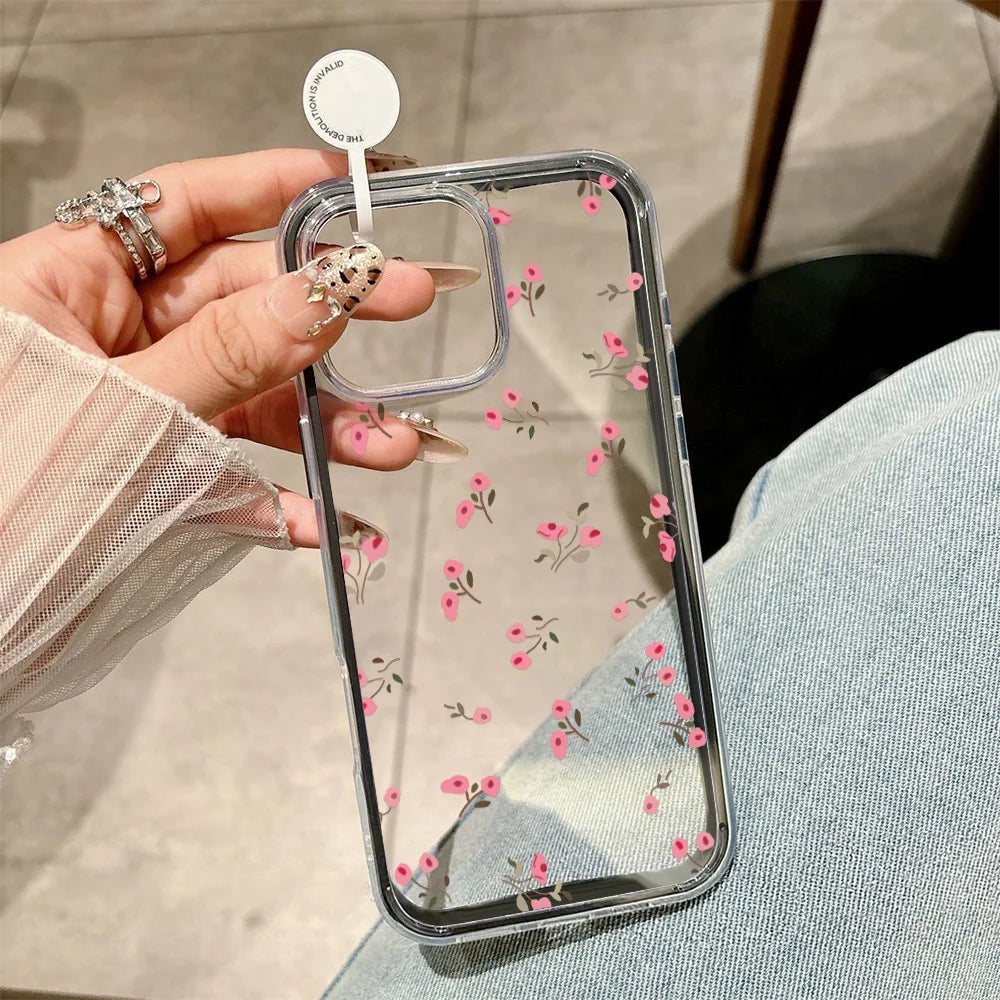 Transparent Flower Phone Case For iPhone