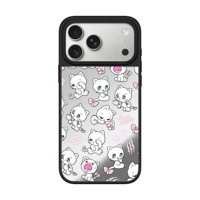 Cartoon Rabbits Pink Hearts Acrylic Phone Cover For IPhone