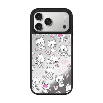 Cartoon Rabbits Pink Hearts Acrylic Phone Cover For IPhone