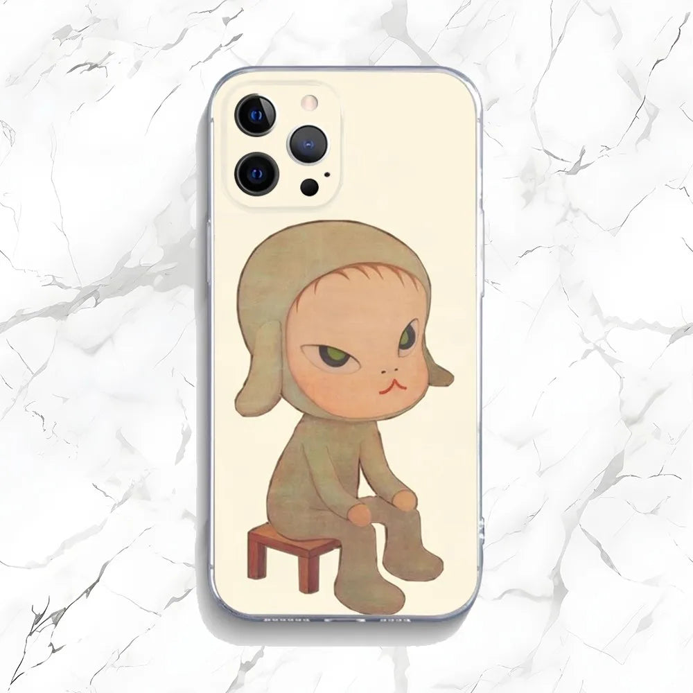 Yoshitomo Nara Art Phone Case For iPhone Transparent Silicone Soft