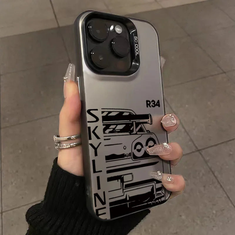 Cool Car Design Phone Case For iPhone Laser Silver Cover