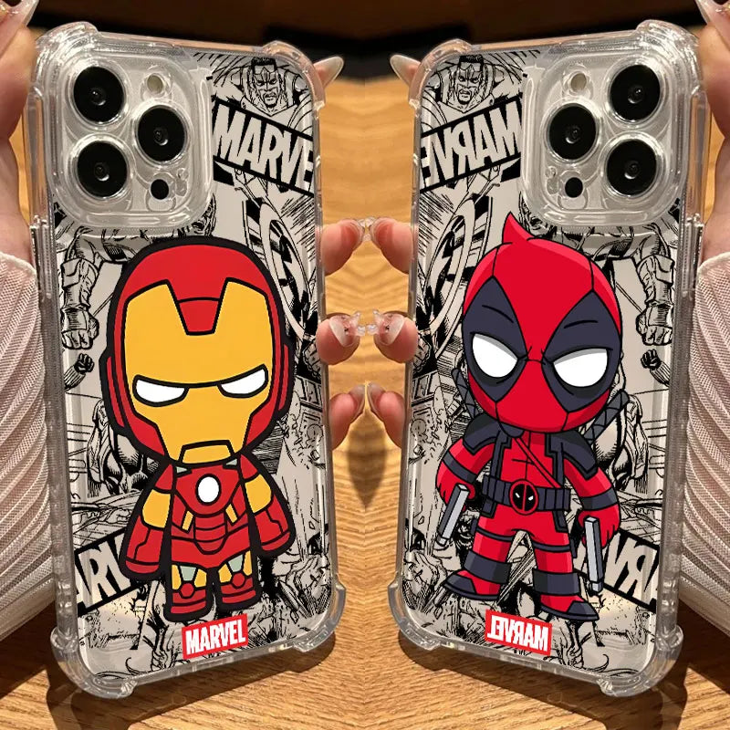 Marvel Ironman Deadpool Clear Case For iPhone