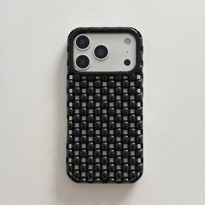 Creative Advanced Stereoscopic Hollow Out Pearl Round Bead Shock Proof Phone Cover Case For iPhone
