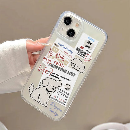 Cartoon Cute Label Dog Silicone Phone Case For iPhone