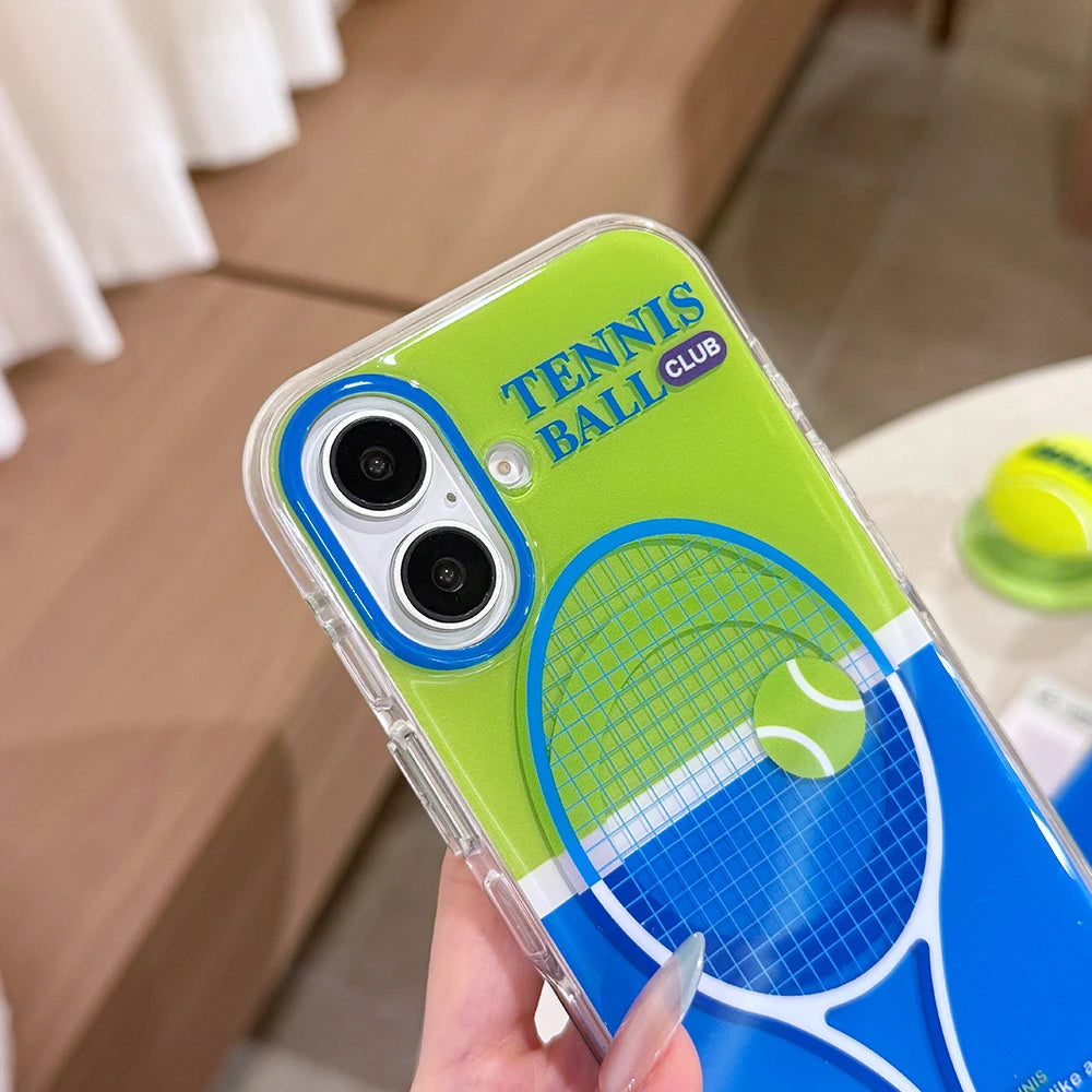 3D Tennis Ball Sport Magnetic Grip Tok Stand Holder Phone Case For iPhone