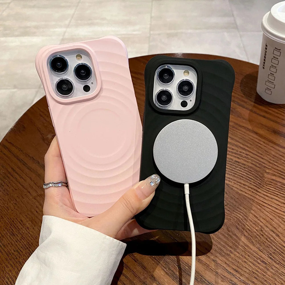 Magnetic Wireless Charging Phone Case For iPhone Case Silicone For Magsafe Protection Cover