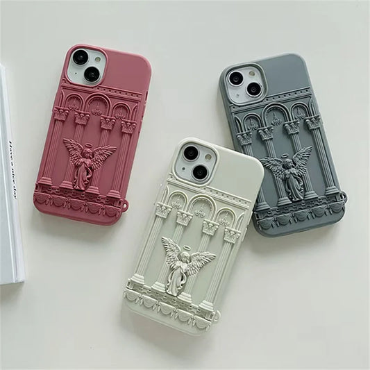 Retro Artwork 3D Angel Statue Phone Case
