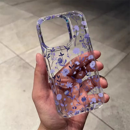 Purple Wildflower Floral Clear Case For iPhone