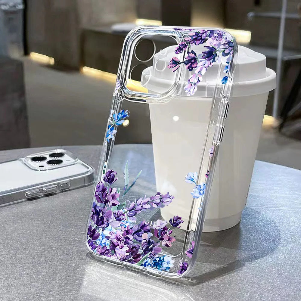 Transparent Flower Phone Case For iPhone