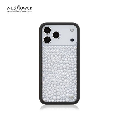 Wildflower White Pearl Shiny Phone Case For iPhone