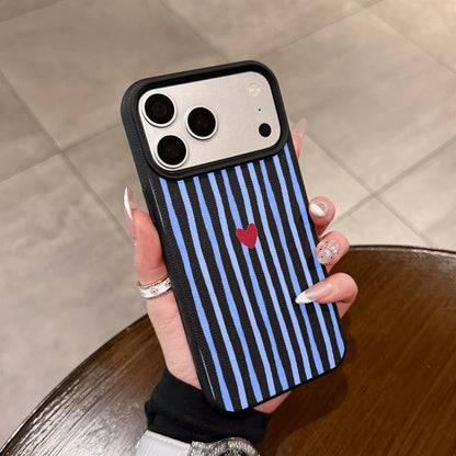 Vertical Stripes Hearts Phone Case For iPhone
