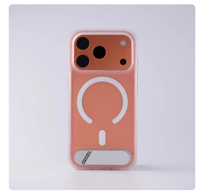 Matte Translucent MagSafe iPhone Case, Metal Holder Bumper