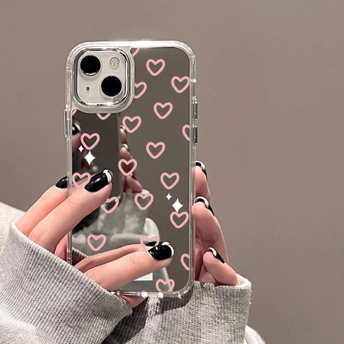 Love Heart Mirror Phone Case For iPhone
