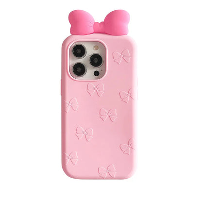 Cute 3D Cartoon Bowknot Phone Case For iPhone