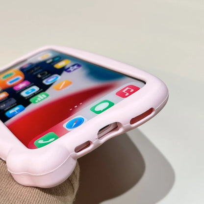 Fun 3D Pink Saliva Pig Nose Invisible Bracket Case For iPhone