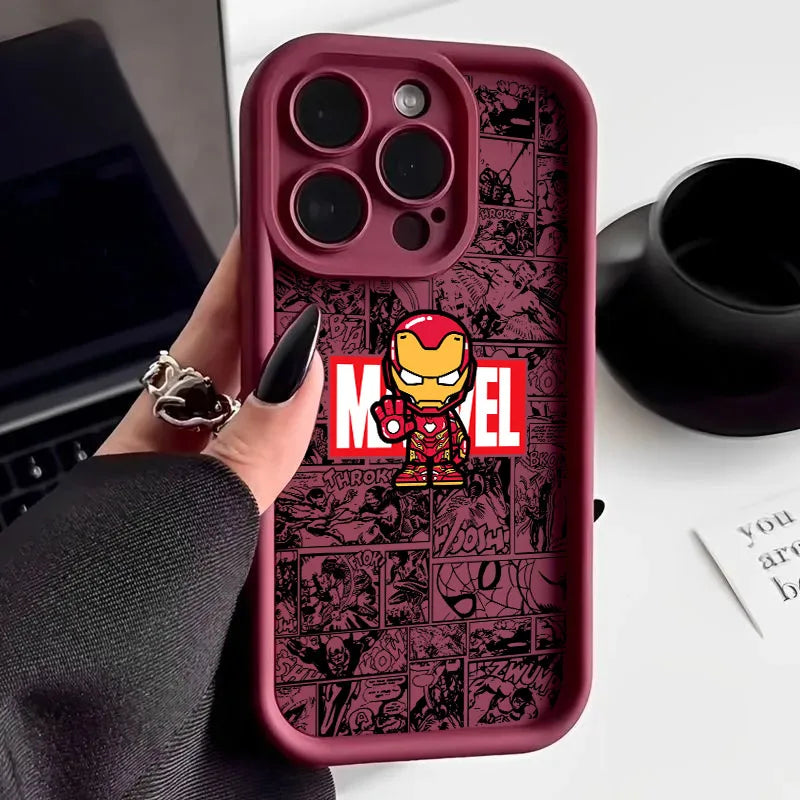 Marvel Ironman Spiderman Deadpool Phone Case For iPhone