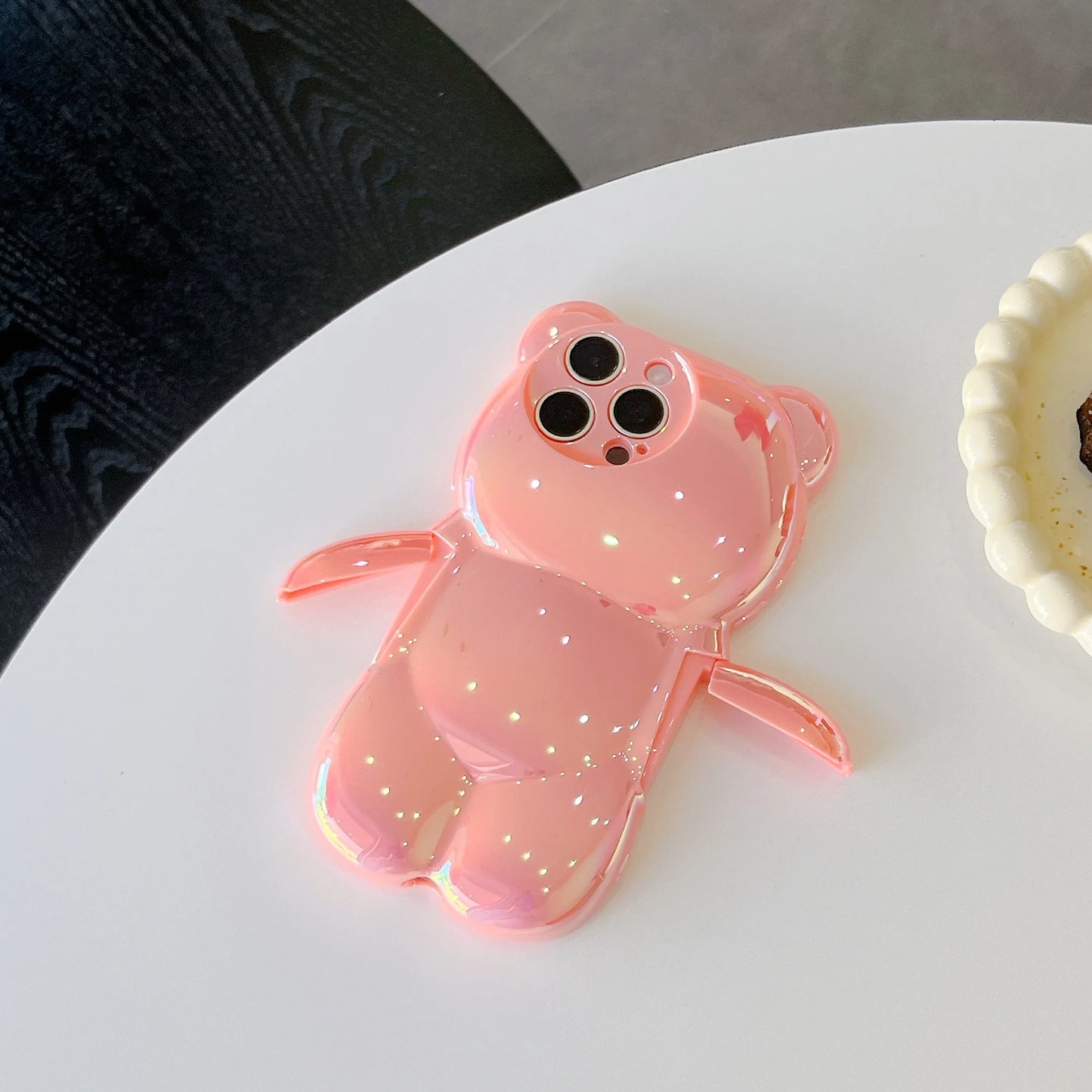 INS Cute 3D Gradient Electroplated Bear Phone Case Suitable For iPhone