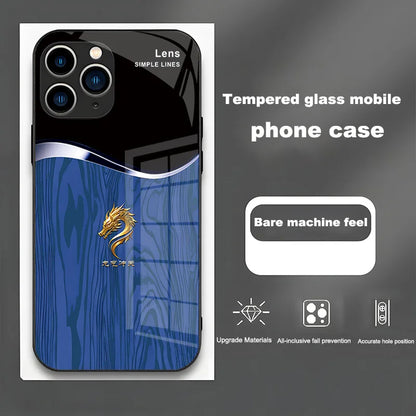 Luxury Grain Golden Dragon Led Light Phone Case Call Flash Glitter Cover For iPhone