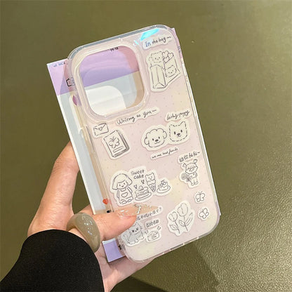 Cute Cartoon Cat Phone Case For iPhone
