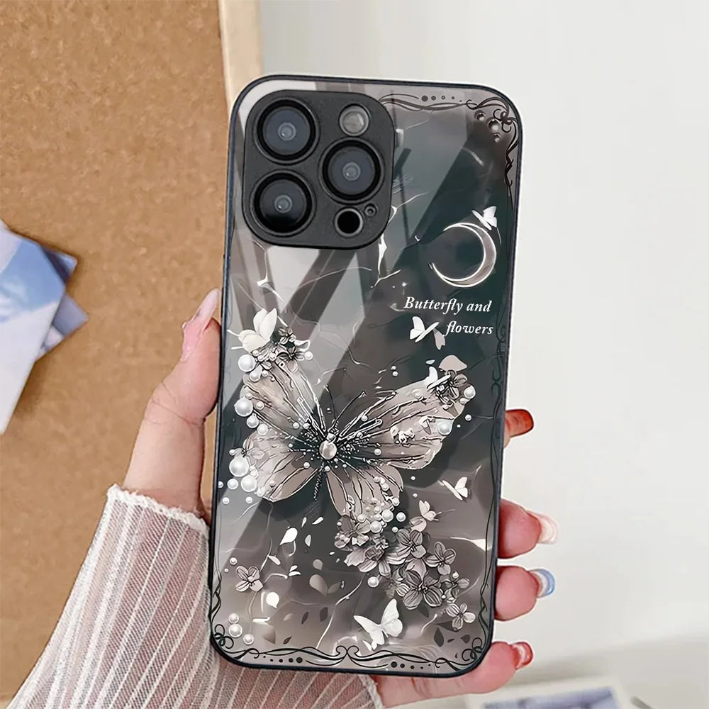 Tempered Glass Phone Case For iPhone