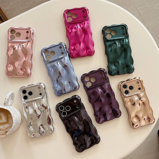 Stylish Solid Color Wave Bubble Phone Case For iPhone
