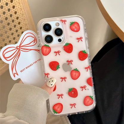 Cute Bowknot Strawberry Glitte Phone Case