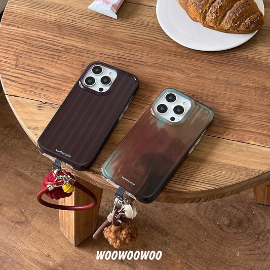 Vintage Stripes Smudged Phone Case For iPhone