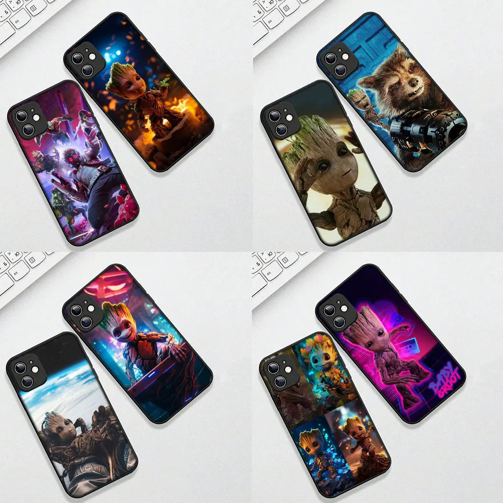 Soft Phone Cover For Apple iPhone Groot Marvels