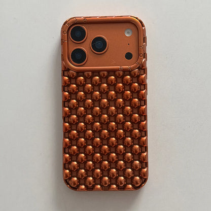 Electroplated Orange Pearl Pattern Phone Case For iPhone Soft Shockproof Silicone Cover Girls