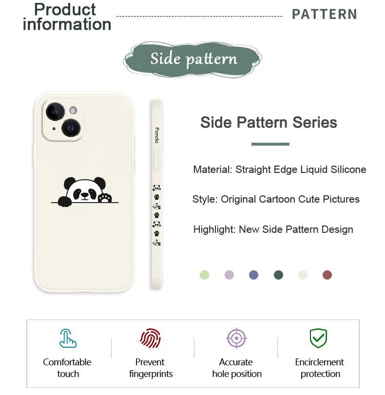 Panda Cute Label Phone Case For iPhone Silicone Cover