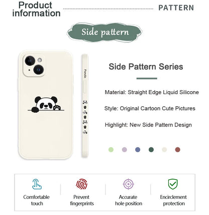 Panda Cute Label Phone Case For iPhone Silicone Cover