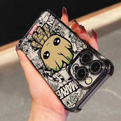 Marvel Groot Rocket Raccoon Cute Shockproof Case For iPhone