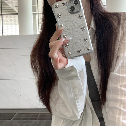 Cowboy Metal Star Leather Shockproof Case For iPhone