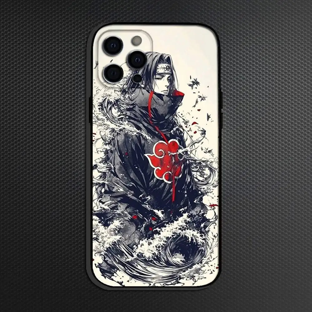 Anim Itachi Uchiha Phone Case For iPhone Soft Silicone Black Cover