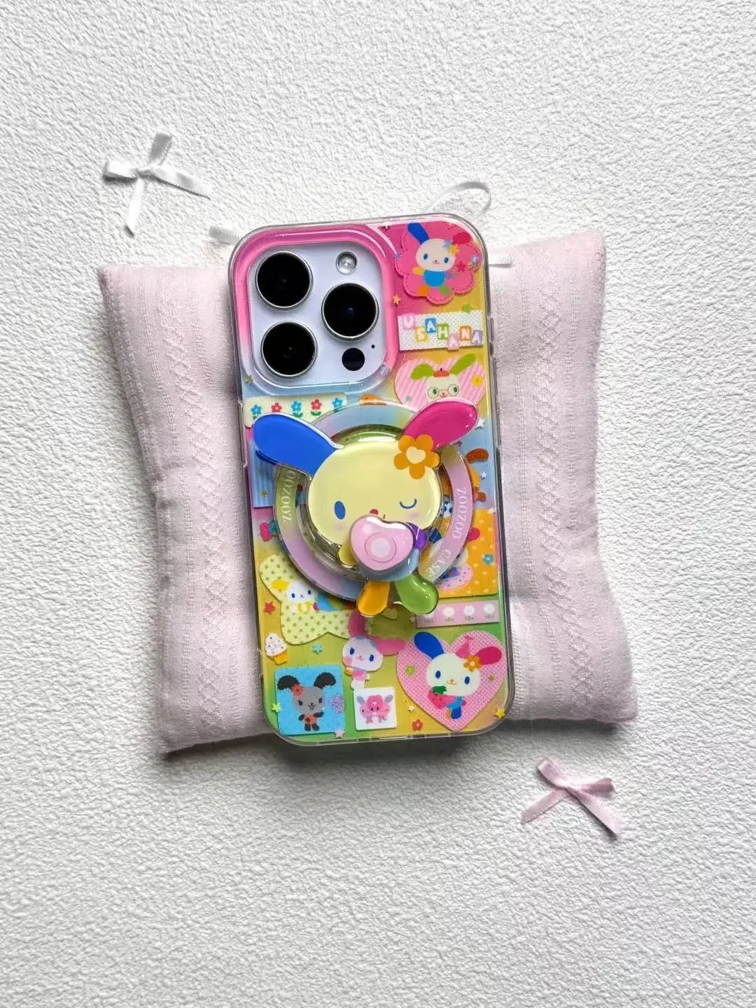 Rainbow Rabbit Dopamine Bunny Art Phone Case