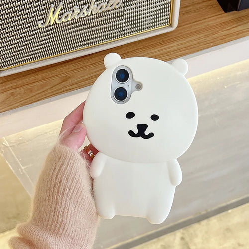 Kawaii 3D Cartoon Nagano Bear Phone Case For iPhone