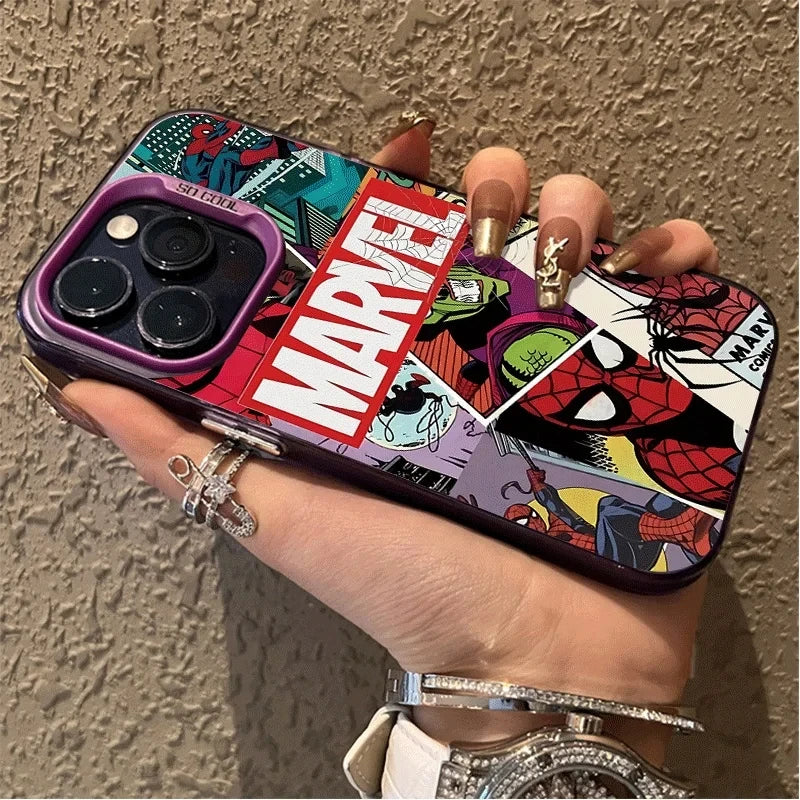 Marvel Superhero Spider Man Case For iPhone Silicone Hard Edge Cover