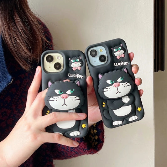 Cute 3D Cartoon Lucifer Cat Phone Case