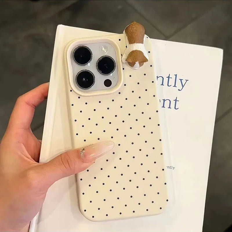 Korea Lovely Polka Dot Pattern Soft Phone Case For iPhone