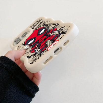 Marvel Cute Deadpool Groot Raccoon Candy Phone Case For iPhone