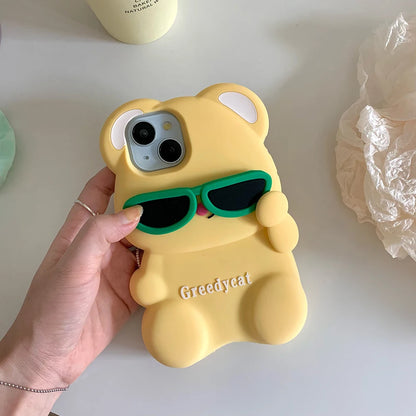 Funny Glasses Bear Phone Case