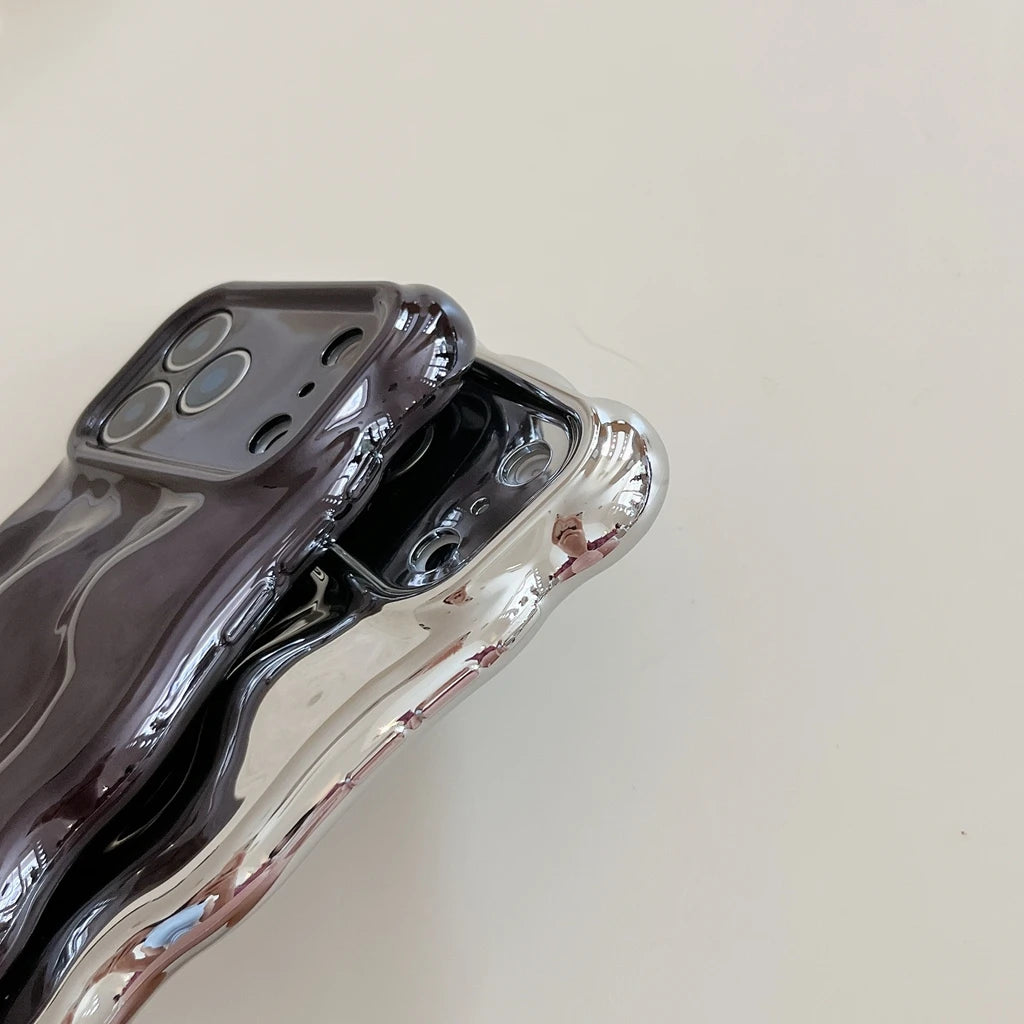 Stylish Solid Color Wave Bubble Phone Case For iPhone