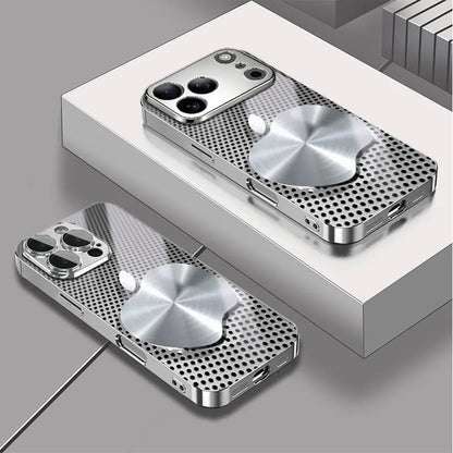 Metal Mesh For Apple Texture Pattern Glass Electroplated Phone Case For iPhone