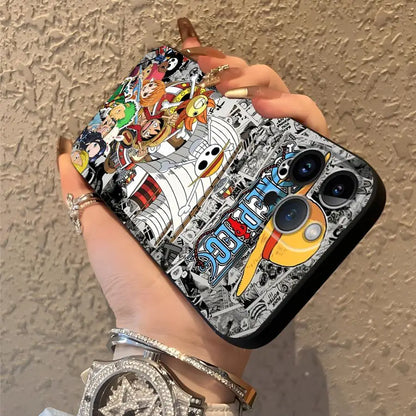 One Piece Luffy Adventure King Black Soft Phone Cover Case For iPhone