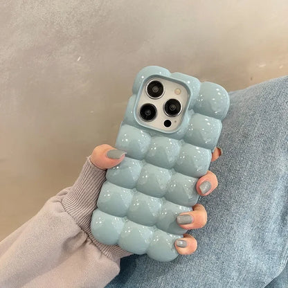 Cute Cartoon 3D Block Lattice Case For iPhone