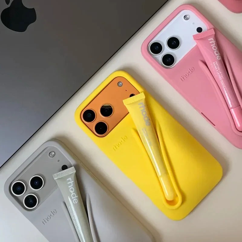 Rhode Lip Gloss Holder Silicone Phone Case For iPhone